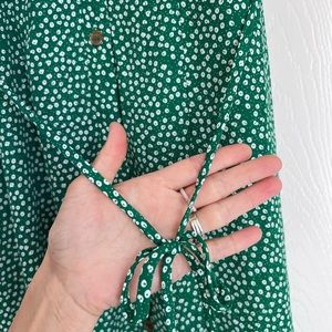 Green button down dress